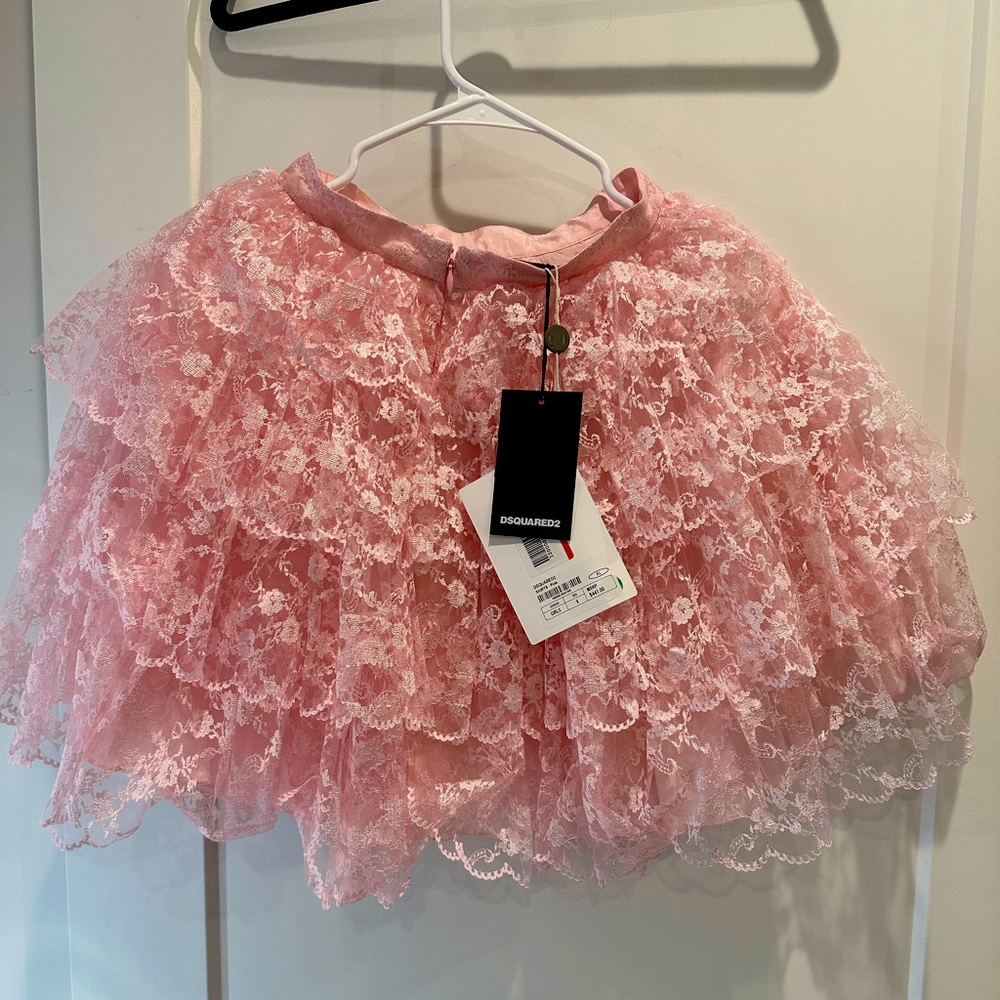 Dsquared2 Girls Pink Lace Skirt